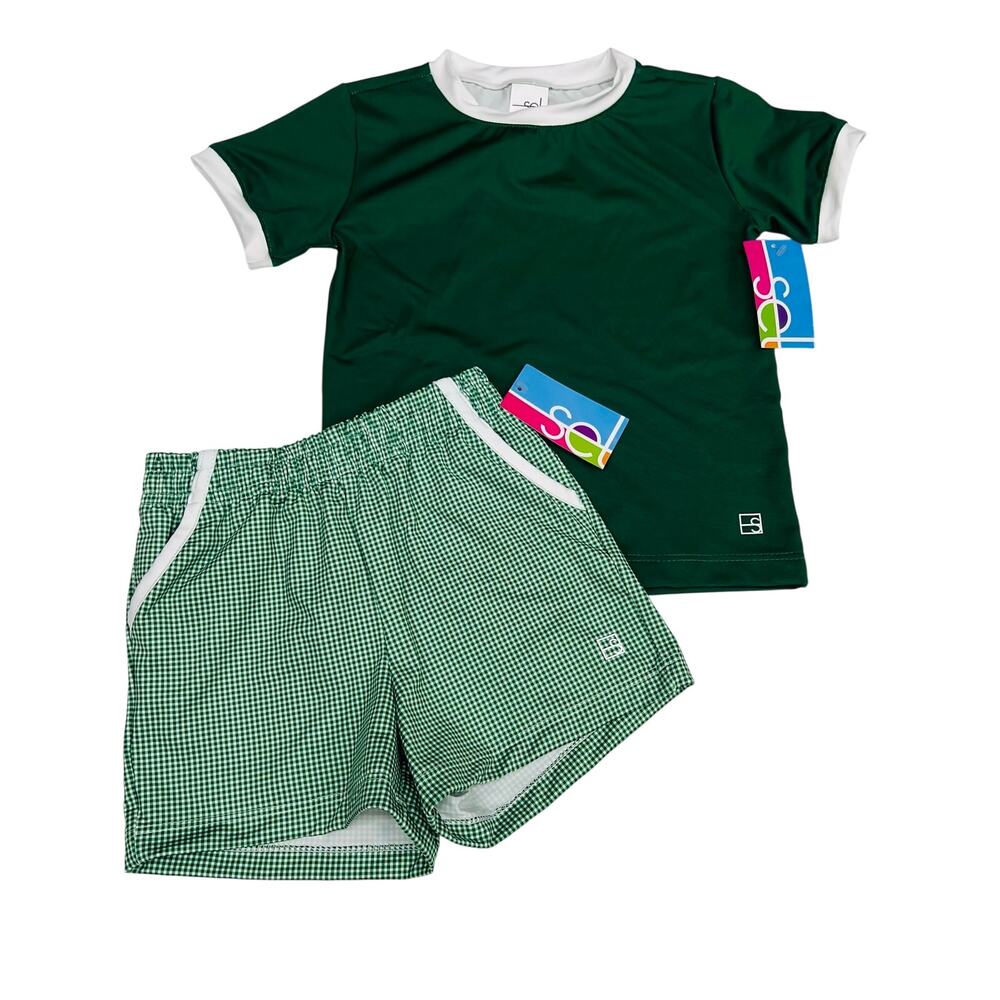 NWT SET Size 7/8 Badley Short Set in Augusta Green